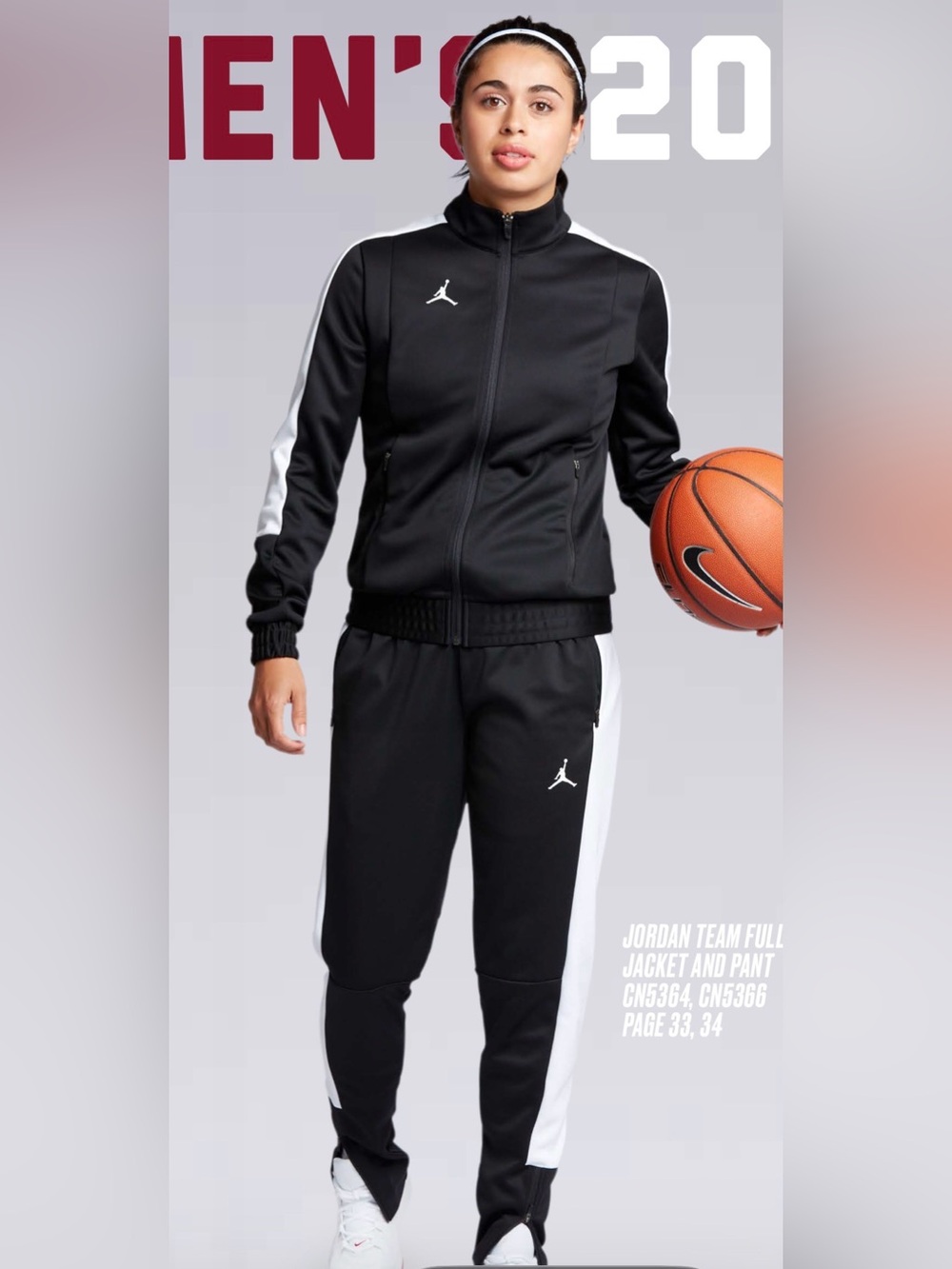 Jordan Women’s Team Dri-FIT Track Suit Jacket Pants Set Black White M